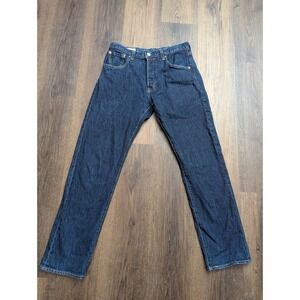 Levis 501 Jeans Mens 29x30 Straight‎ Leg Blue Dark Wash Cotton Button Fly Denim